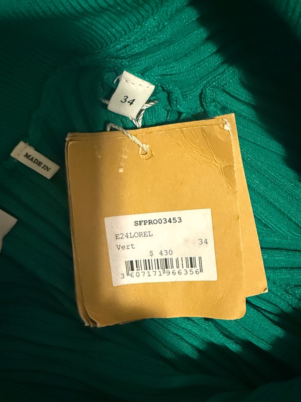 Green Rib-Knit Polo Button-Front Midi Dress - Picture 5 of 5